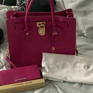 Michael Kors Authentic Leather Tote bag & wallet.